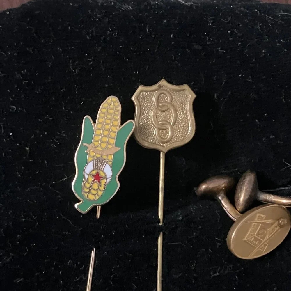 Antique & Vintage Masonic Shriner Jewelry Lot Cufflinks Stick Pin 32 Odd Fellows